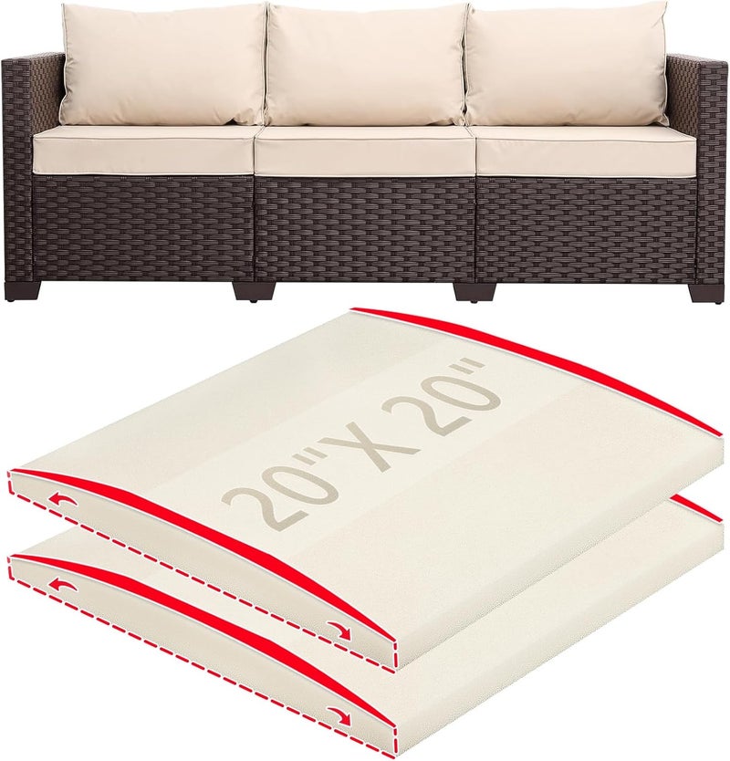 HAVARGO Couch Cushion Support for Outdoor Sagging Seat 20x20x2 Inches Couch Supports for Sagging Cushions, Quick-Drying and High Density Foam Sofa Cushion Support with Anti Slip Mesh Fabric Set of 2 - Image 1